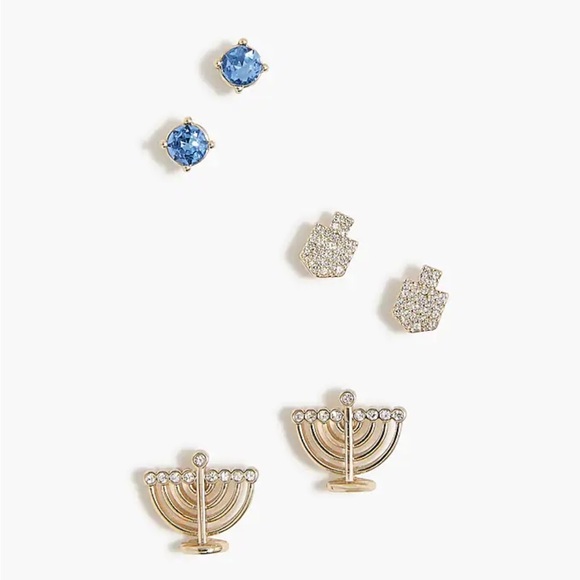 J crew Hanukkah stud earrings set-of-three - Picture 1 of 3